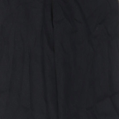 Per Una Womens Black Cotton Straight Jeans Size 10 L25 in Regular Zip - Pockets, Pleated Front