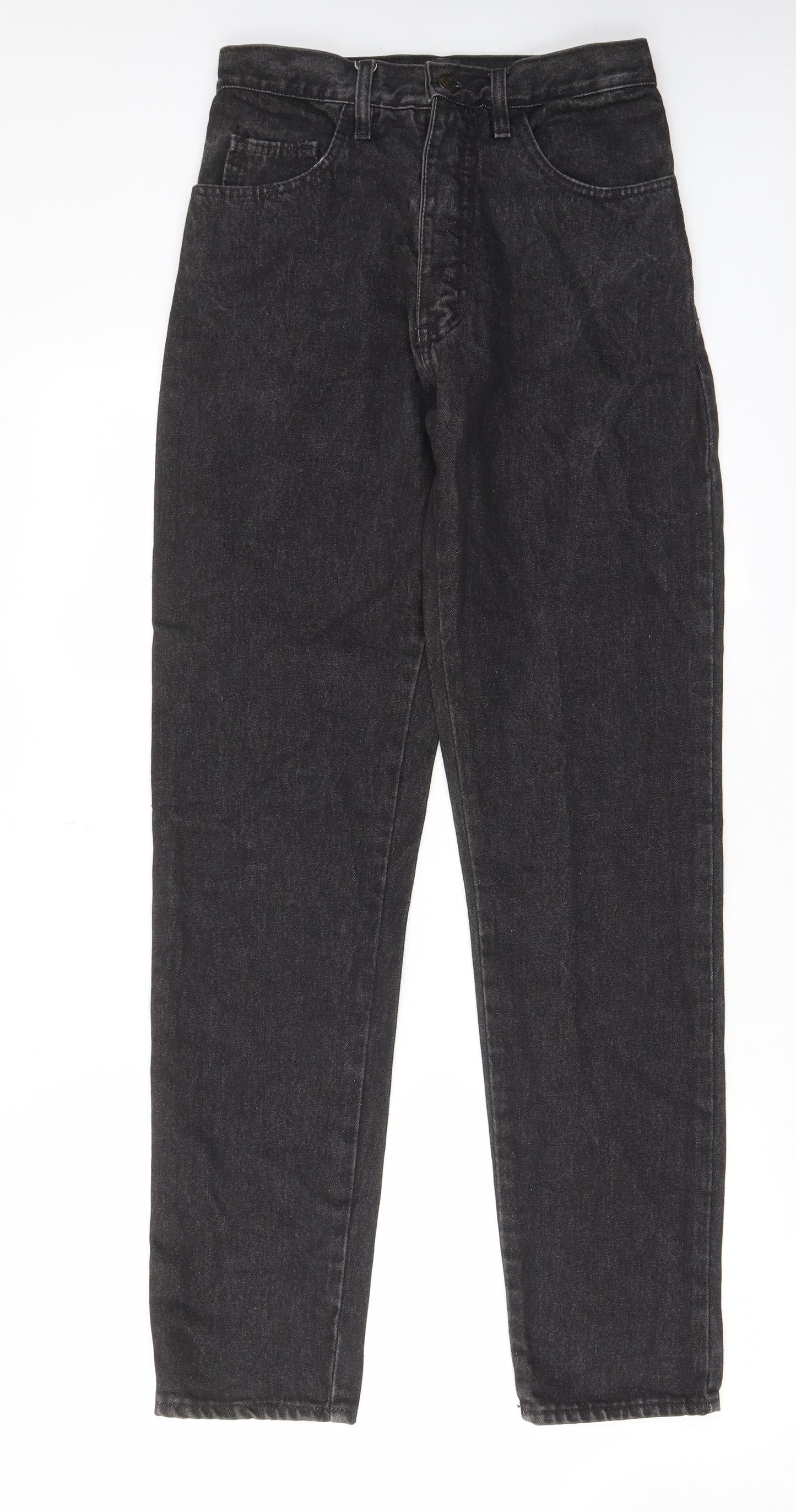 Questors Womens Black Cotton Straight Jeans Size 28 in L31 in Regular Zip - Pockets, Belt Loops