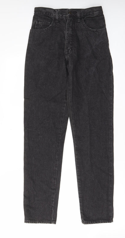 Questors Womens Black Cotton Straight Jeans Size 28 in L31 in Regular Zip - Pockets, Belt Loops