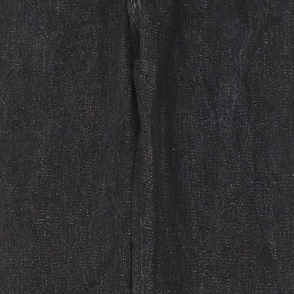 Questors Womens Black Cotton Straight Jeans Size 28 in L31 in Regular Zip - Pockets, Belt Loops