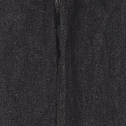 Questors Womens Black Cotton Straight Jeans Size 28 in L31 in Regular Zip - Pockets, Belt Loops