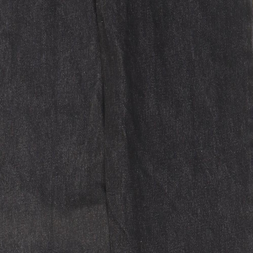 Questors Womens Black Cotton Straight Jeans Size 28 in L31 in Regular Zip - Pockets, Belt Loops