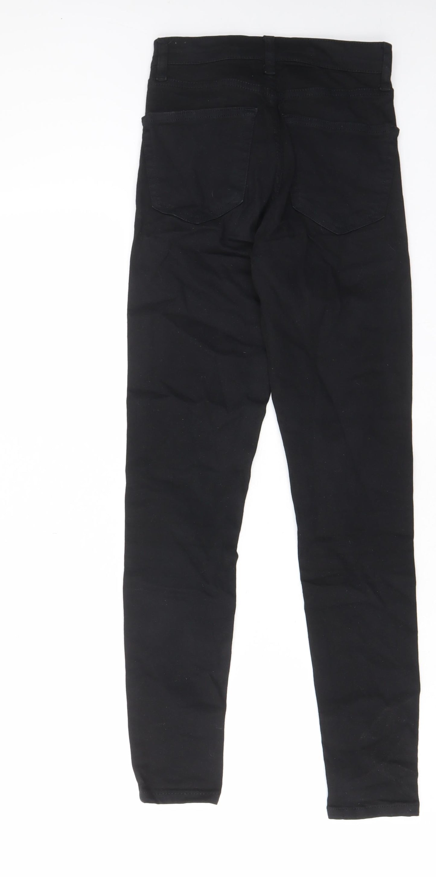 Topshop Womens Black Cotton Skinny Jeans Size 24 in L32 in Regular Zip - Pockets, Belt Loops