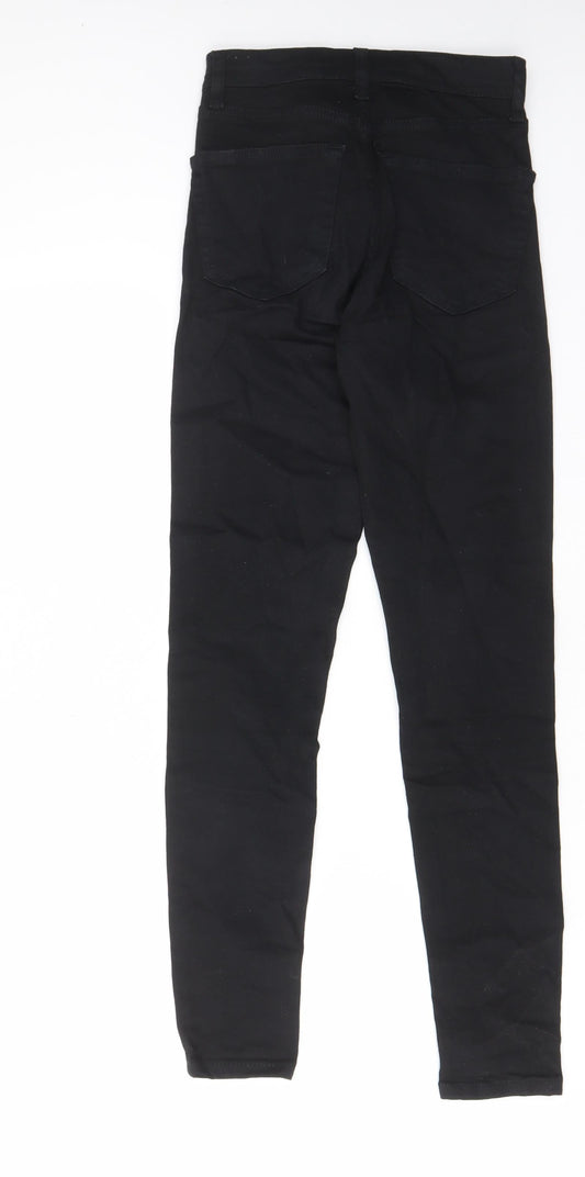 Topshop Womens Black Cotton Skinny Jeans Size 24 in L32 in Regular Zip - Pockets, Belt Loops