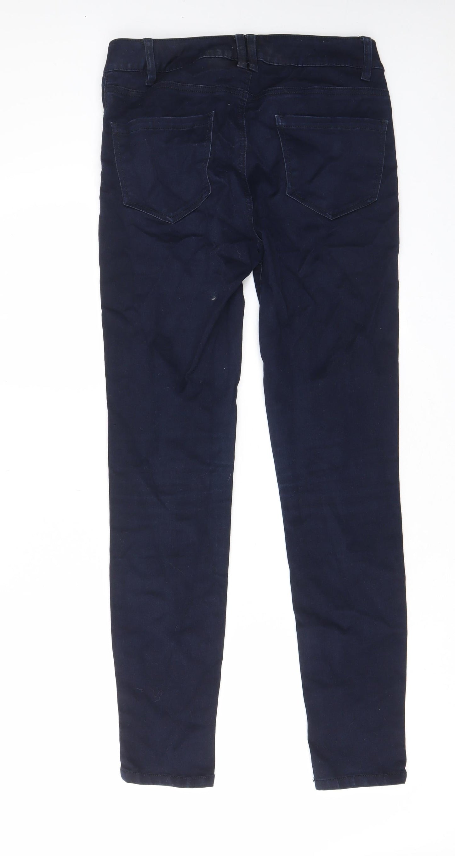 New Look Womens Blue Cotton Skinny Jeans Size 10 L29 in Regular Zip - Pockets, Belt Loops