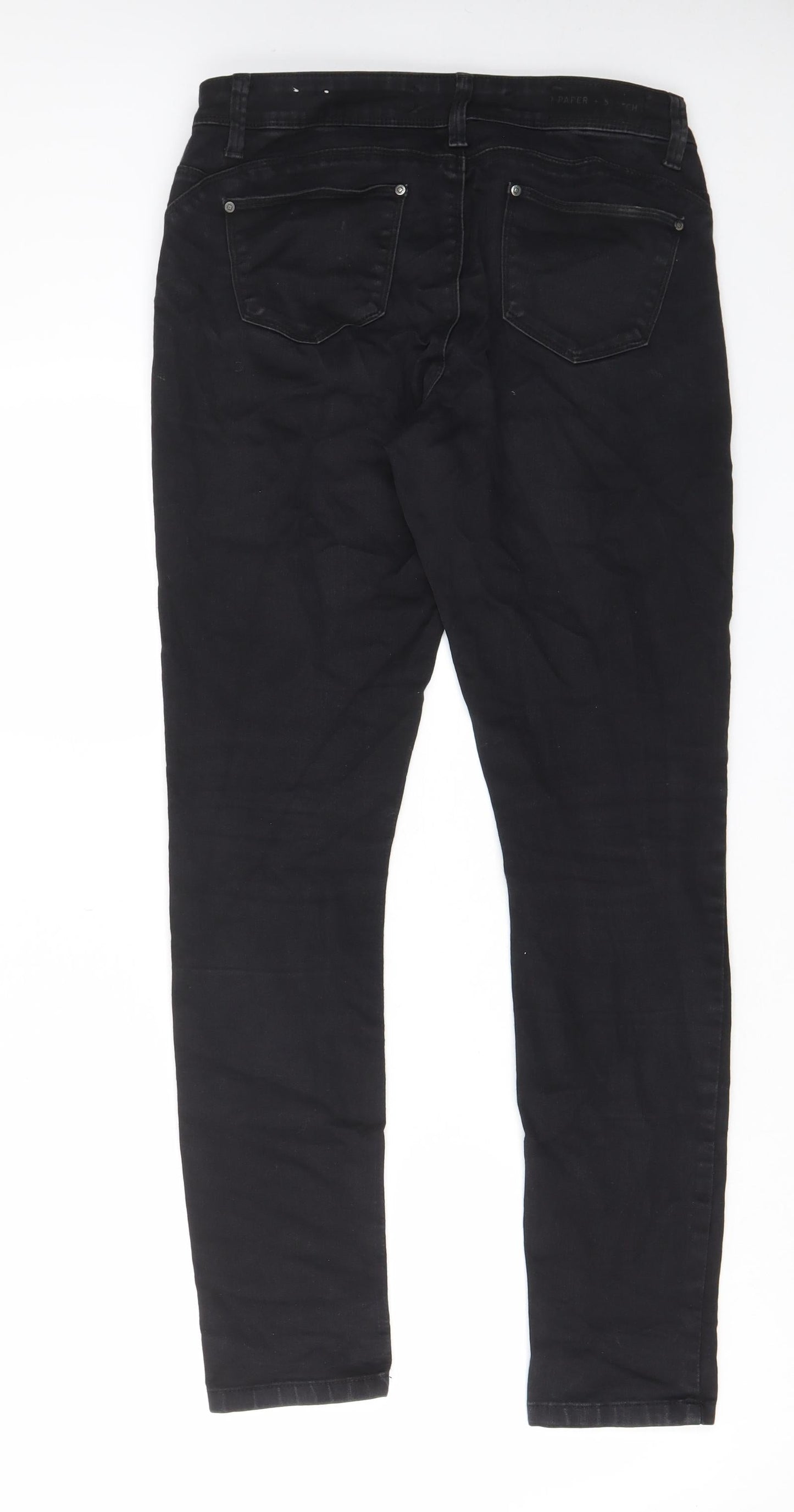 Paper + Stitch Womens Black Cotton Straight Jeans Size 30 in L29 in Regular Zip - Pockets, Belt Loops