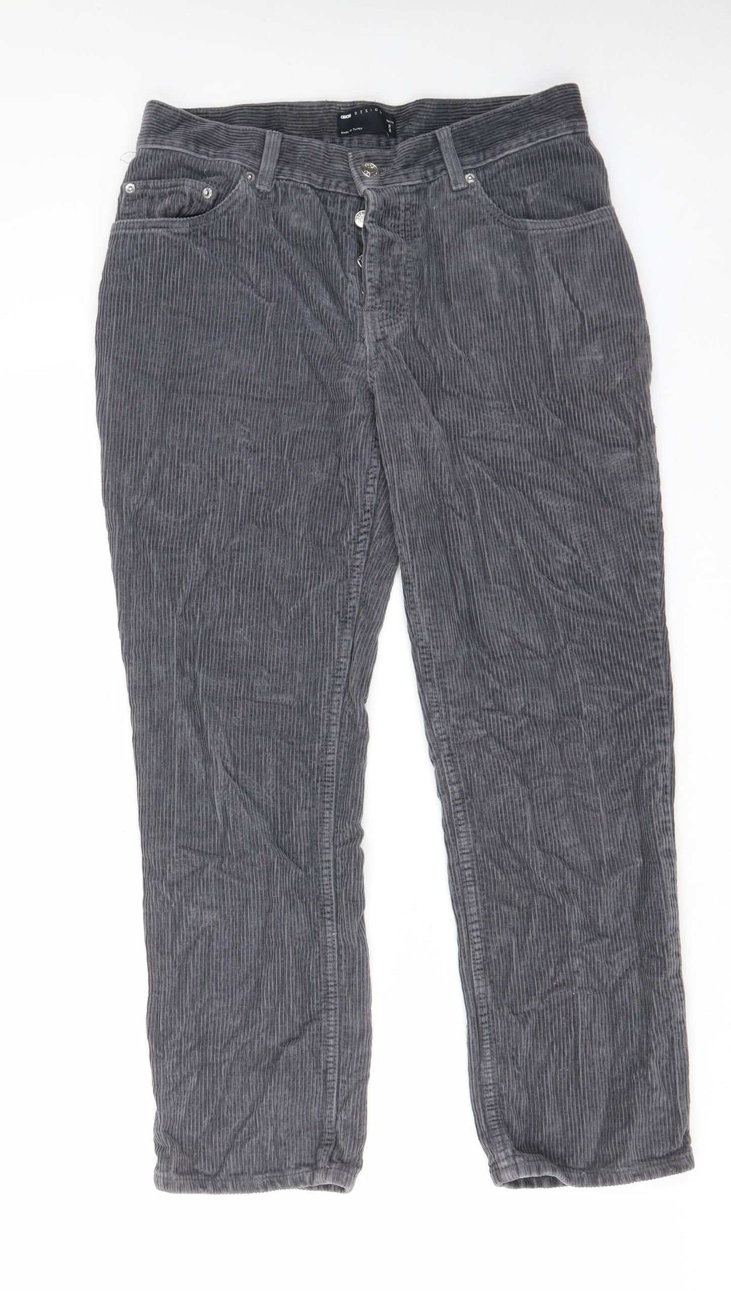 Womens UK Size 28 in ASOS Regular Fit  Grey Trousers