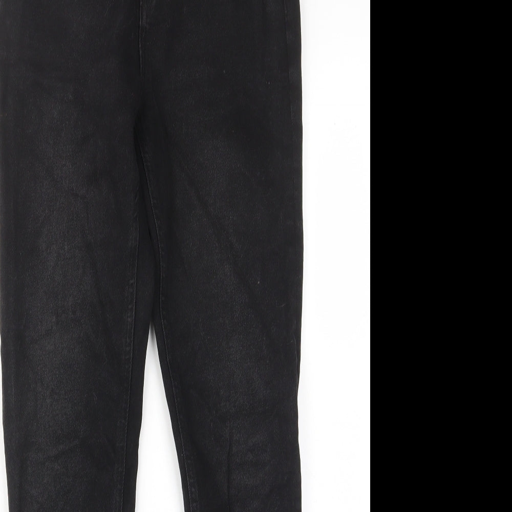 Denim & Co. Womens Black Cotton Skinny Jeans Size 10 L27 in Regular Zip - Pockets, Belt Loops, Ripped Knee