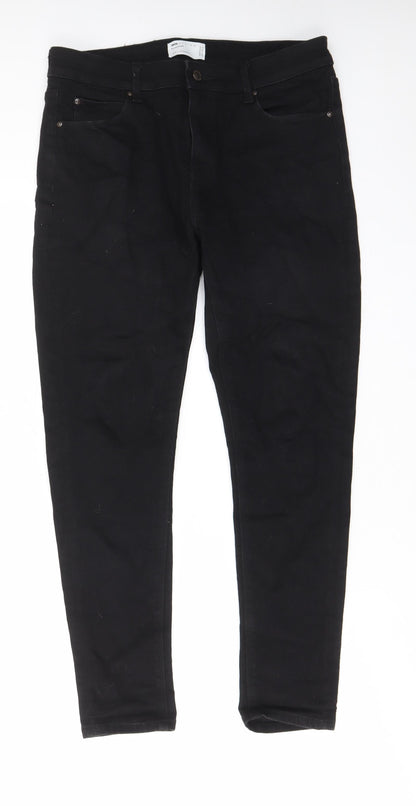ASOS Womens Black Cotton Skinny Jeans Size 32 in L30 in Regular Zip - Pockets, Belt Loops