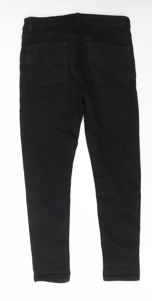 ASOS Womens Black Cotton Skinny Jeans Size 32 in L30 in Regular Zip - Pockets, Belt Loops