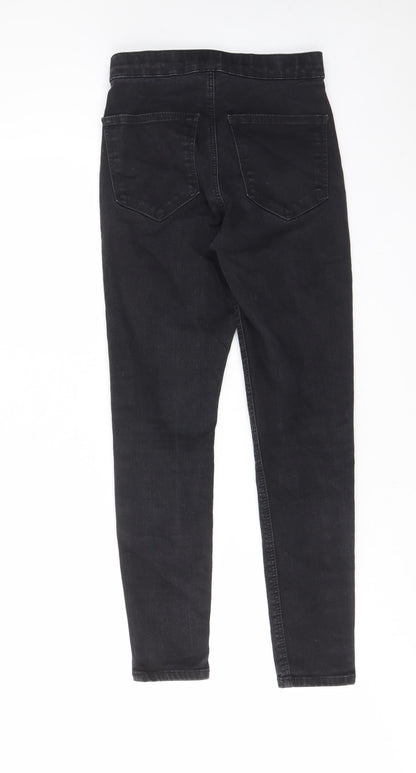 Topshop Womens Grey Cotton Skinny Jeans Size 28 in L26 in Regular Zip - Pockets