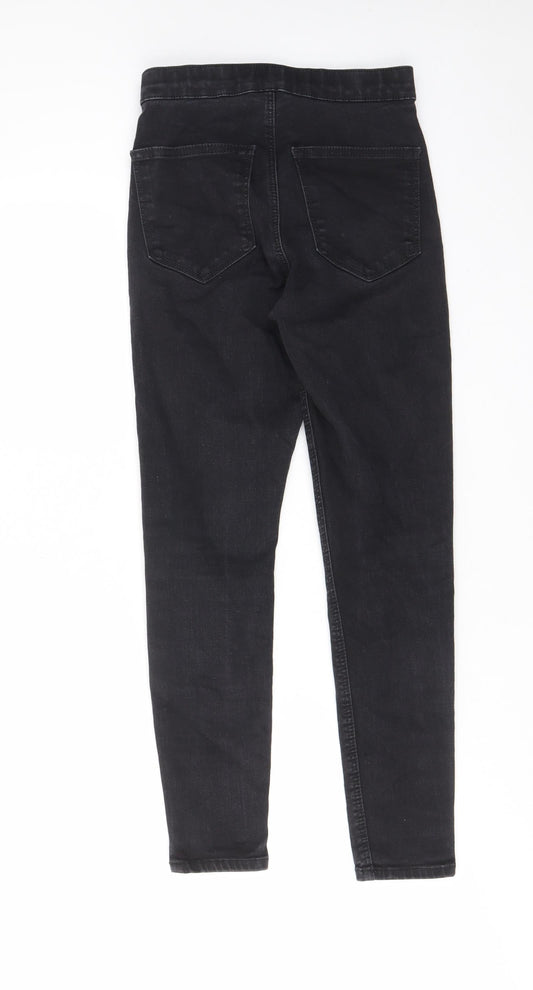 Topshop Womens Grey Cotton Skinny Jeans Size 28 in L26 in Regular Zip - Pockets