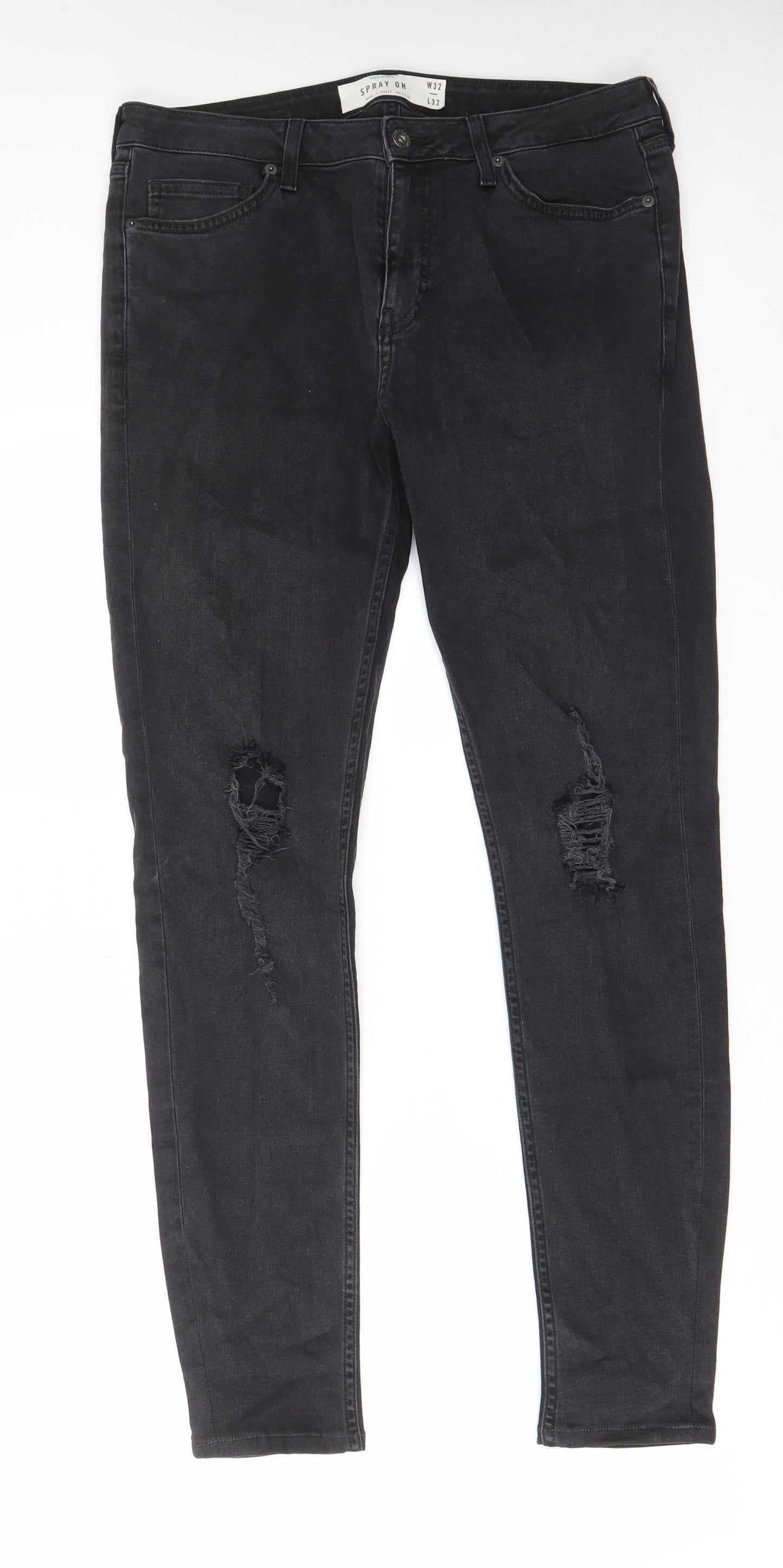 Mens UK Size 32 in TPMAN Regular Fit Skinny Grey Jeans