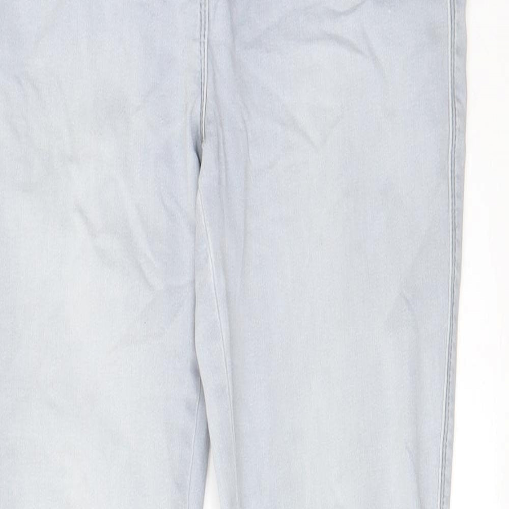 NEXT Womens Blue Cotton Skinny Jeans Size 10 L26 in Regular Zip - Open knee, Pockets, Belt Loops