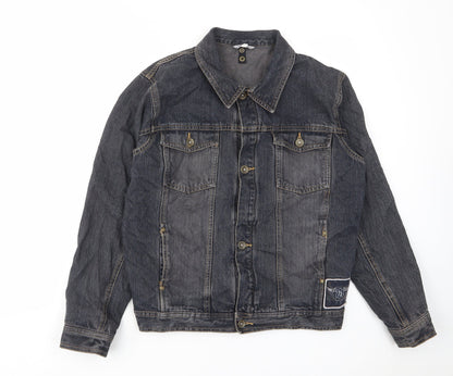 Additional front view of TCM boys’ blue jacket, size 16, years button - pockets, buttons, embroided