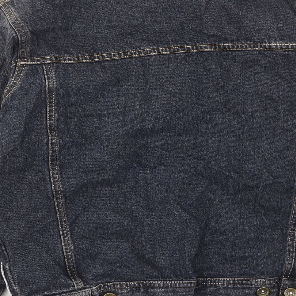 Brand and care label for TCM boys’ blue jacket, size 16, years button - pockets, buttons, embroided