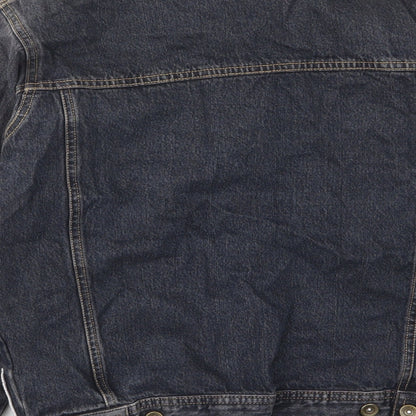 Brand and care label for TCM boys’ blue jacket, size 16, years button - pockets, buttons, embroided
