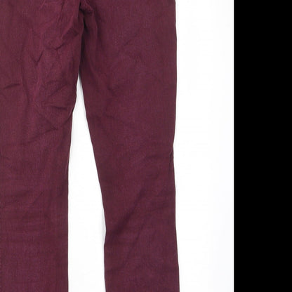 NEXT Womens Purple Cotton Skinny Jeans Size 10 L28 in Regular Zip - Pockets, Belt Loops