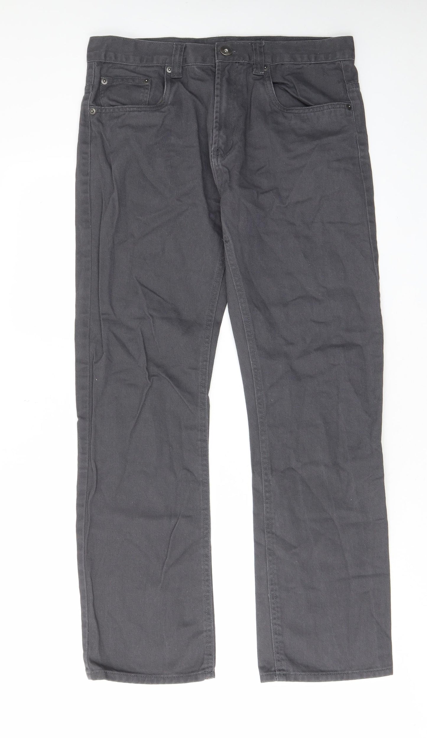 Denim & Co. Mens Red Cotton Straight Jeans Size 32 in L30 in Regular Zip - Pockets, Belt Loops