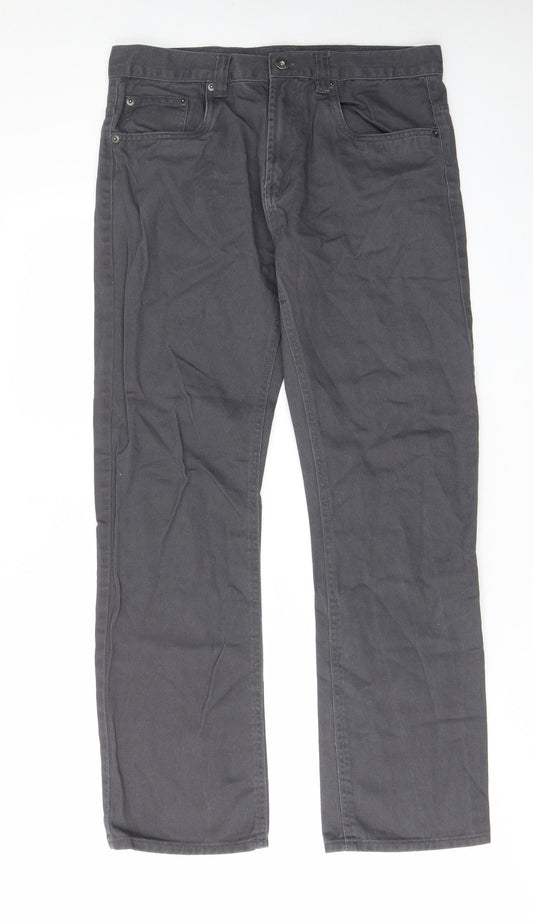 Denim & Co. Mens Red Cotton Straight Jeans Size 32 in L30 in Regular Zip - Pockets, Belt Loops