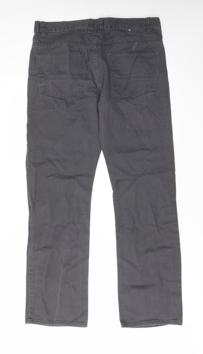 Denim & Co. Mens Red Cotton Straight Jeans Size 32 in L30 in Regular Zip - Pockets, Belt Loops