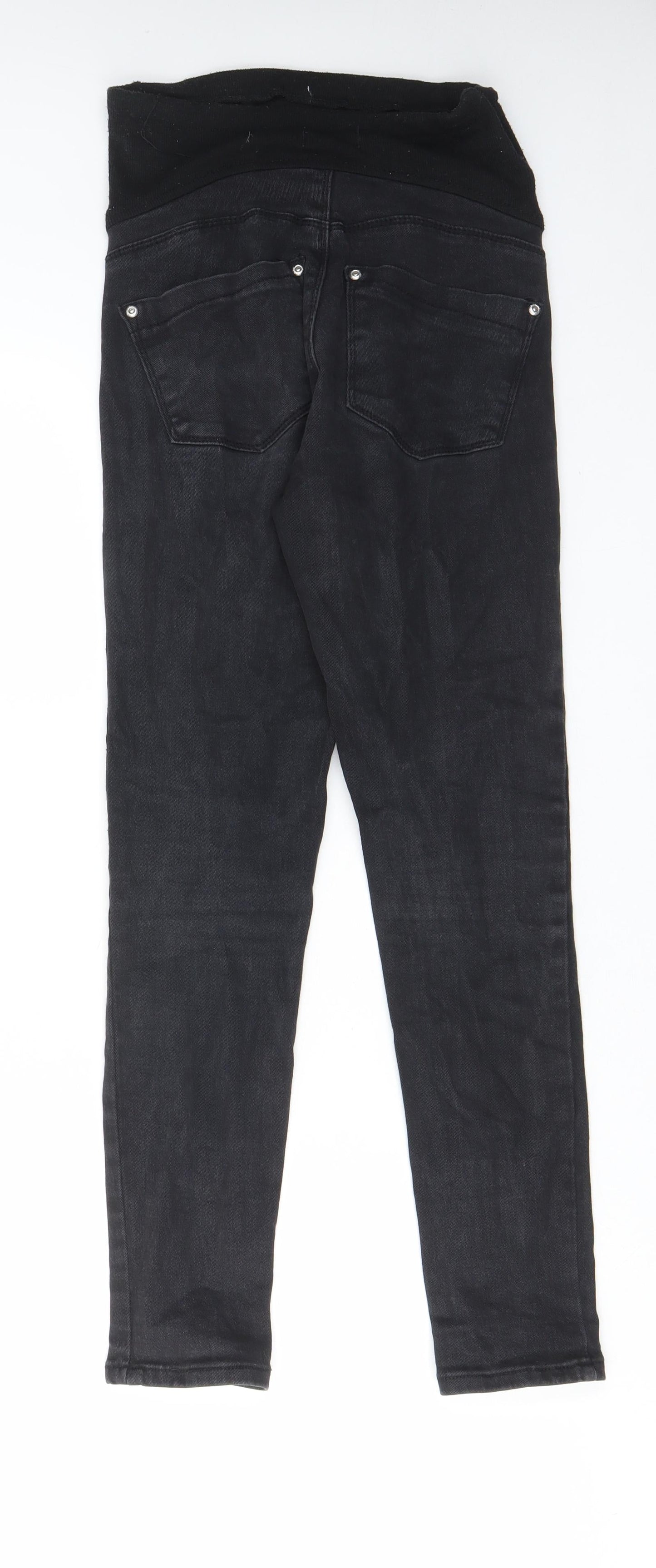 Boohoo Womens Black Cotton Skinny Jeans Size 8 L27 in Regular - Elastic waist