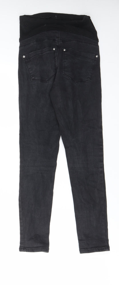 Boohoo Womens Black Cotton Skinny Jeans Size 8 L27 in Regular - Elastic waist