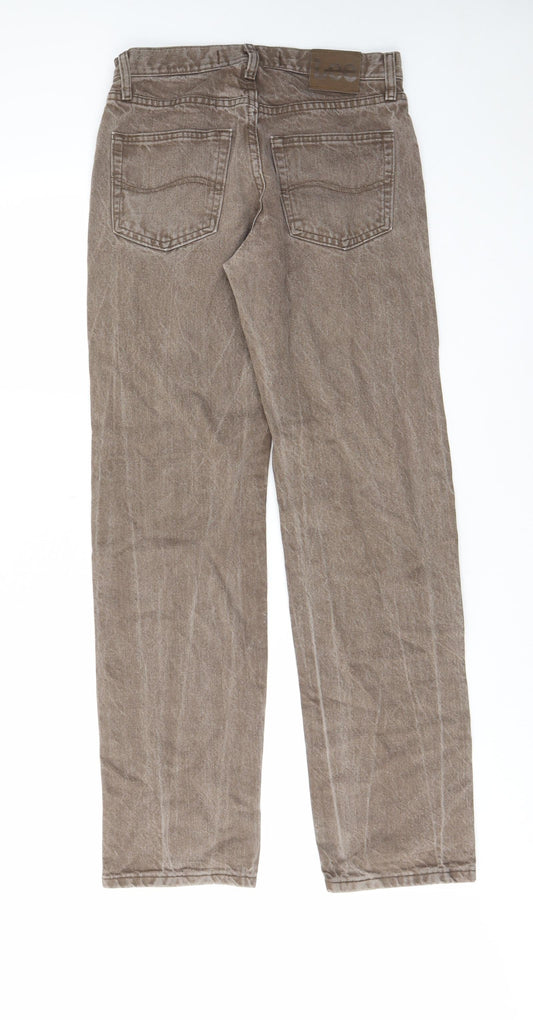 Lee Womens Grey Cotton Tapered Jeans Size 30 in L30 in Regular Zip - Pockets, Belt Loops