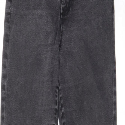 Denim & Co. Womens Grey Cotton Skinny Jeans Size 14 L27 in Regular Zip - Pockets, Belt Loops