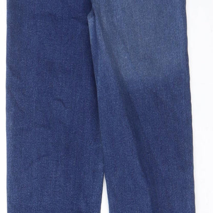 Zara Womens Blue Cotton Skinny Jeans Size 8 L28 in Regular Zip - Pockets, Belt Loops