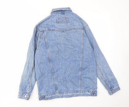 ASOS Womens Blue Jacket Size 6 Button - Oversized, Pockets