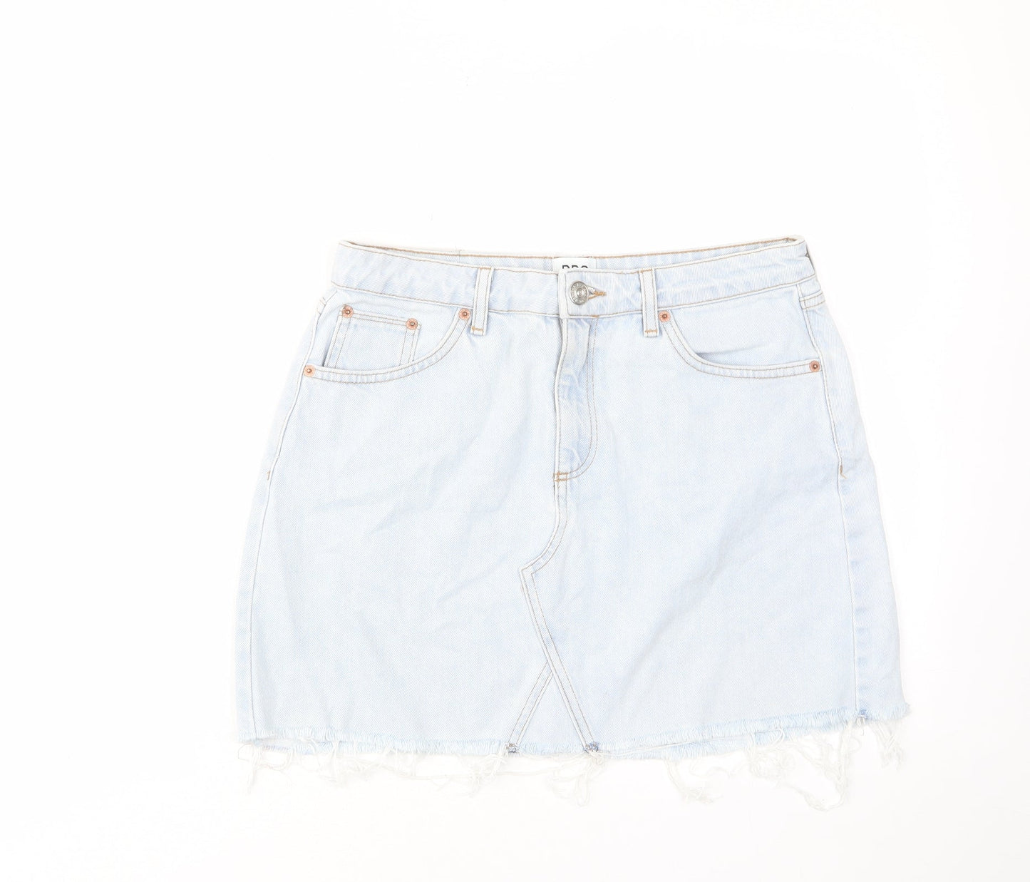 BDG Womens Blue Cotton A-Line Skirt Size M Zip - Pockets, Belt Loops