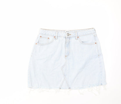 BDG Womens Blue Cotton A-Line Skirt Size M Zip - Pockets, Belt Loops