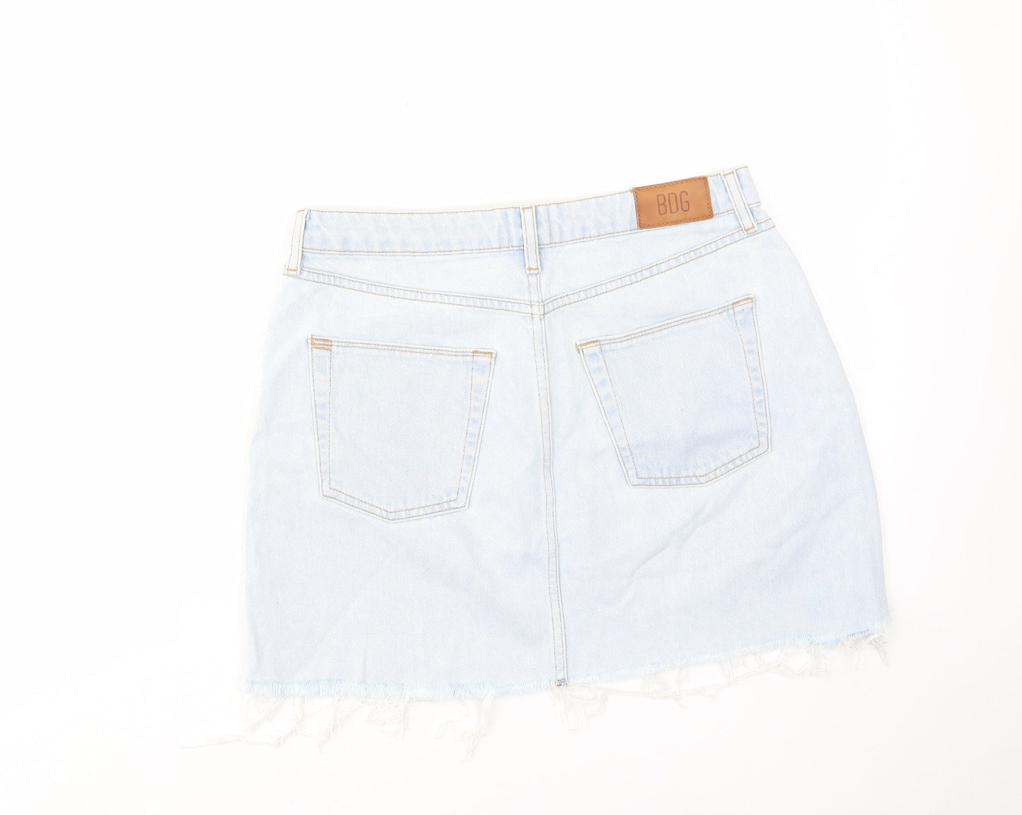 BDG Womens Blue Cotton A-Line Skirt Size M Zip - Pockets, Belt Loops