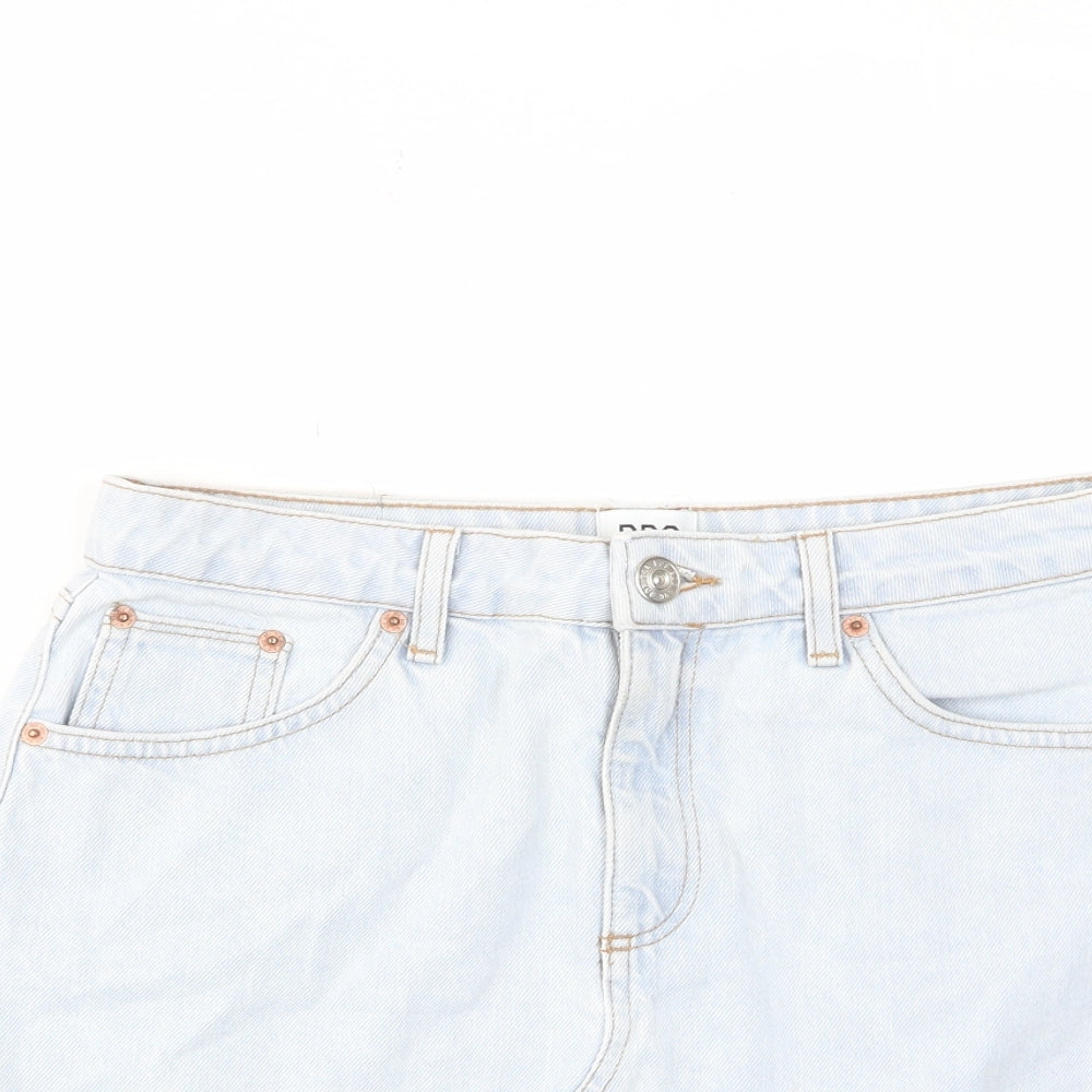 BDG Womens Blue Cotton A-Line Skirt Size M Zip - Pockets, Belt Loops