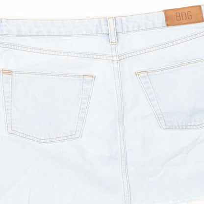 BDG Womens Blue Cotton A-Line Skirt Size M Zip - Pockets, Belt Loops