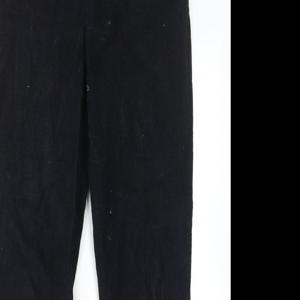 The White Label Womens Blue Cotton Trousers Size 12 L30 in Regular Hook & Eye - Pockets