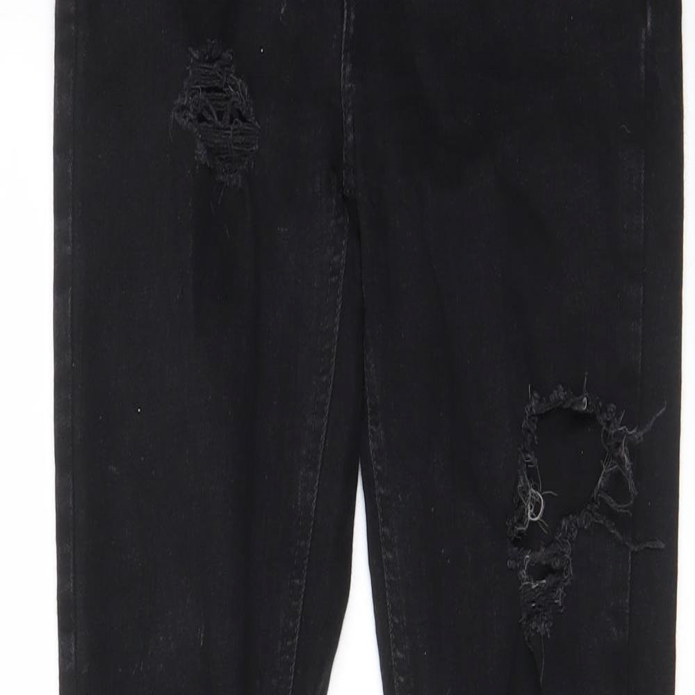 Denim & Co. Womens Black Cotton Skinny Jeans Size 10 L28 in Regular Zip - Pockets, Belt Loops