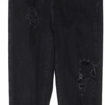 Denim & Co. Womens Black Cotton Skinny Jeans Size 10 L28 in Regular Zip - Pockets, Belt Loops
