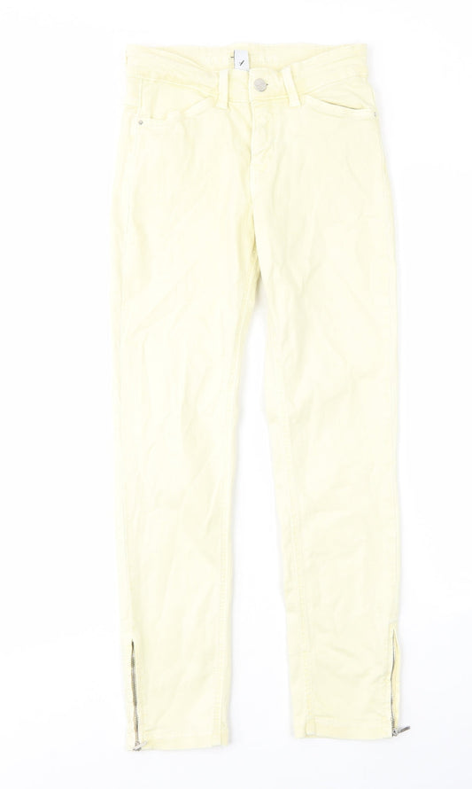 Mac Womens Yellow Cotton Skinny Jeans Size 32 in L27 in Regular Zip - Pockets, Belt Loops, Ankle Zips