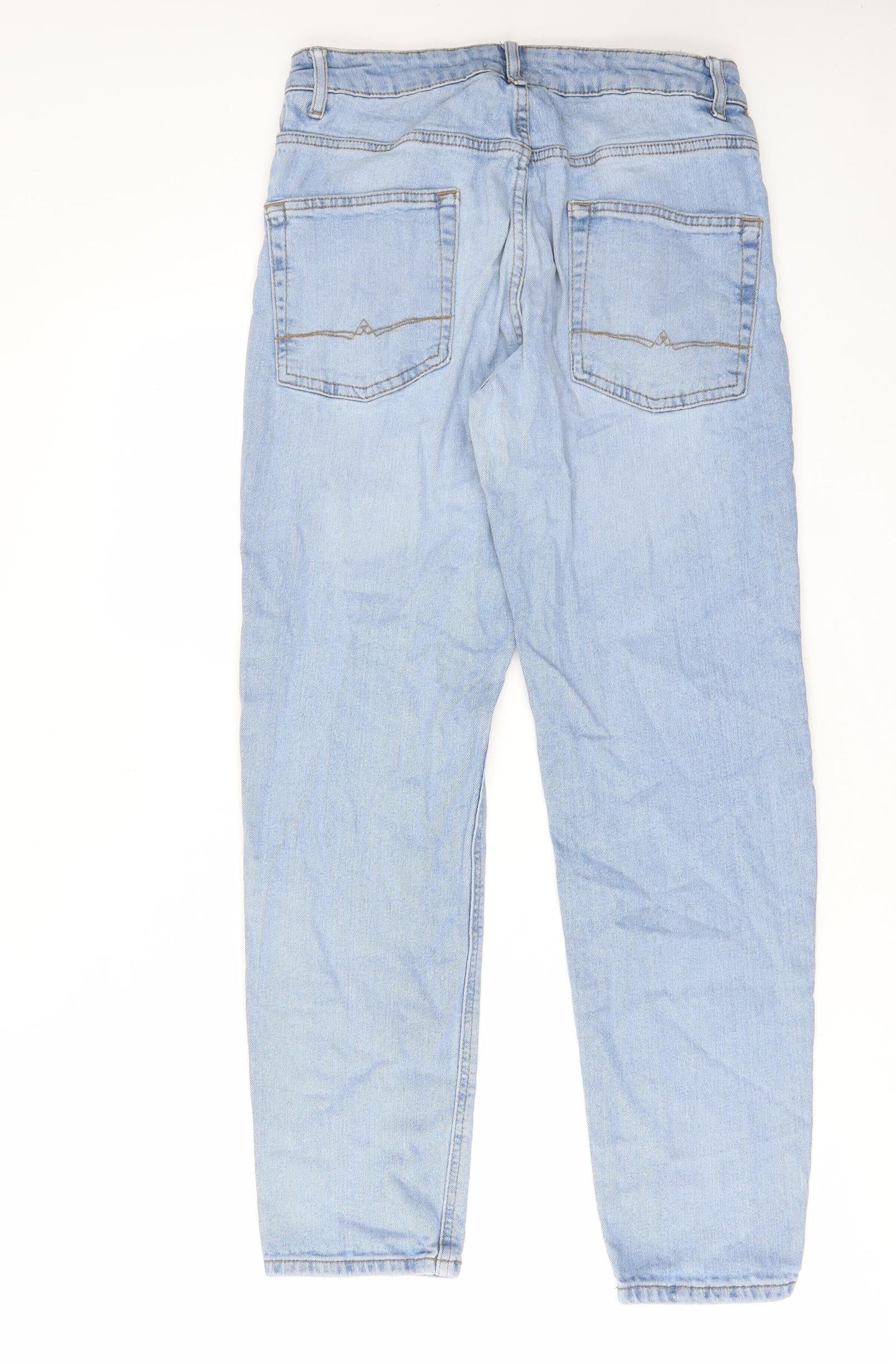 ASOS Womens Blue Cotton Straight Jeans Size 32 in L32 in Regular Zip - Pockets, Belt Loops