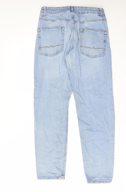 ASOS Womens Blue Cotton Straight Jeans Size 32 in L32 in Regular Zip - Pockets, Belt Loops