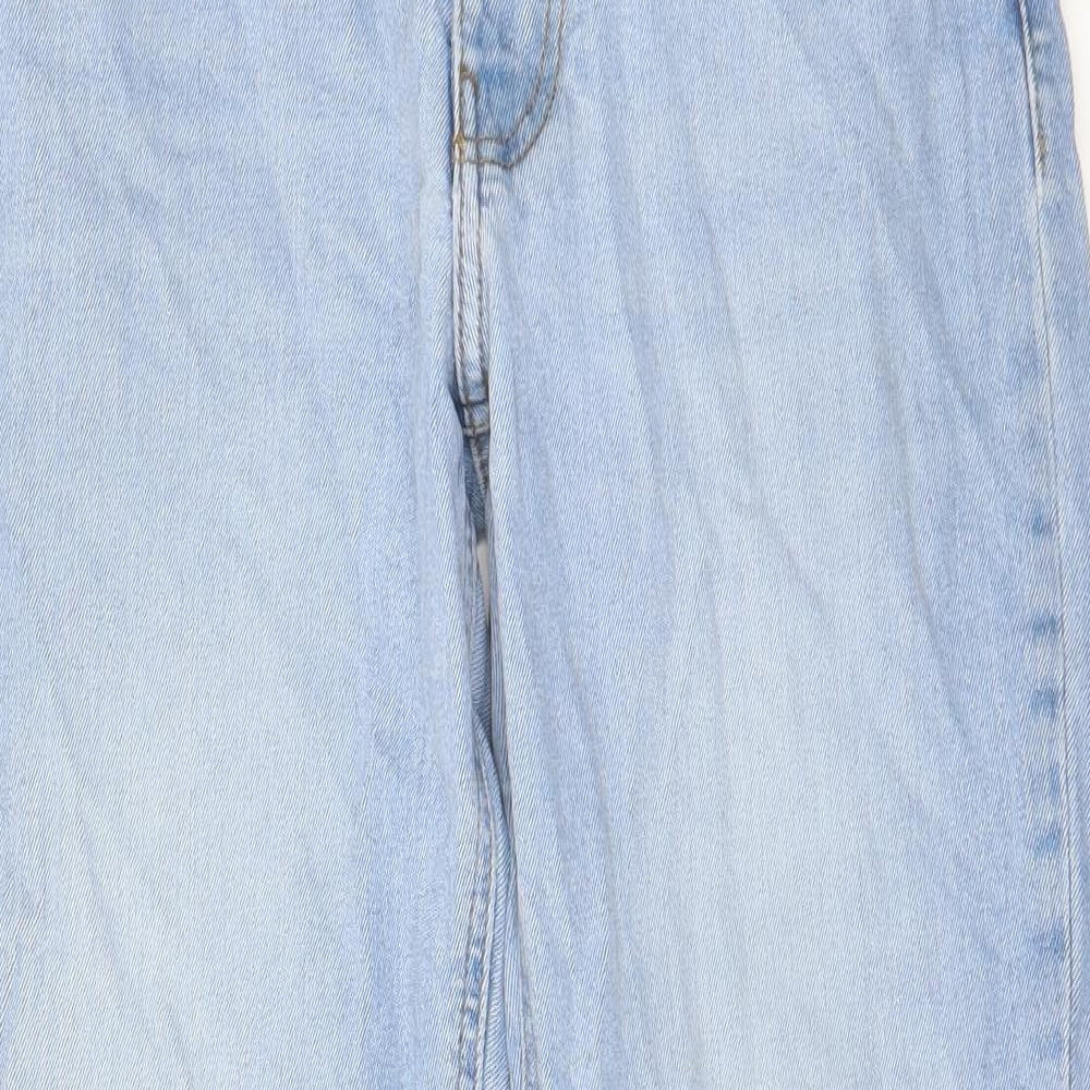 ASOS Womens Blue Cotton Straight Jeans Size 32 in L32 in Regular Zip - Pockets, Belt Loops
