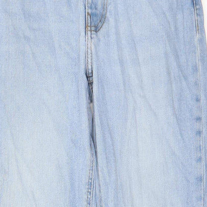 ASOS Womens Blue Cotton Straight Jeans Size 32 in L32 in Regular Zip - Pockets, Belt Loops