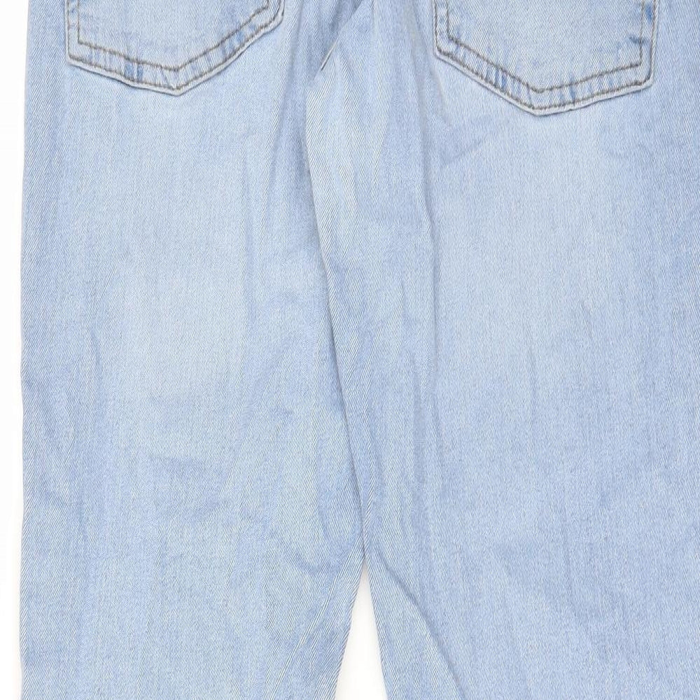 ASOS Womens Blue Cotton Straight Jeans Size 32 in L32 in Regular Zip - Pockets, Belt Loops