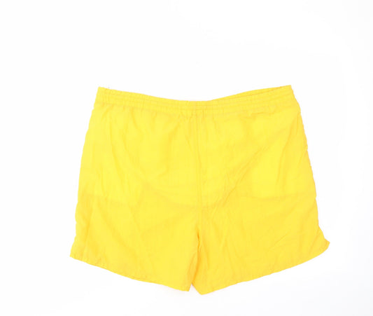 Hawkshead Mens Yellow Polyester Bermuda Shorts Size L L6 in Regular Drawstring - Logo, Embroided