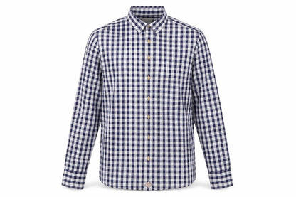 Simon Carter Mens Blue Check Cotton Button-Up Size L Collared Button