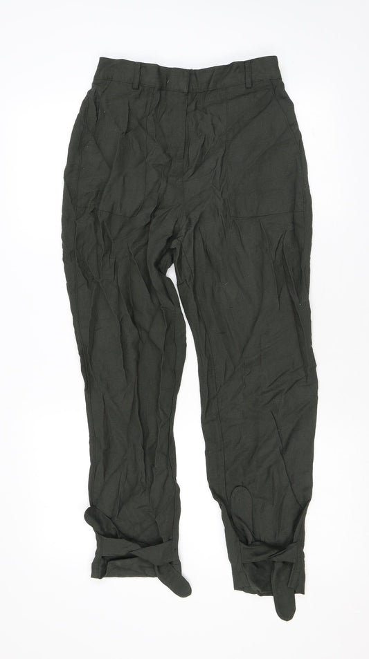 Mint Velvet Womens Grey Viscose Trousers Size 8 L26 in Regular Zip