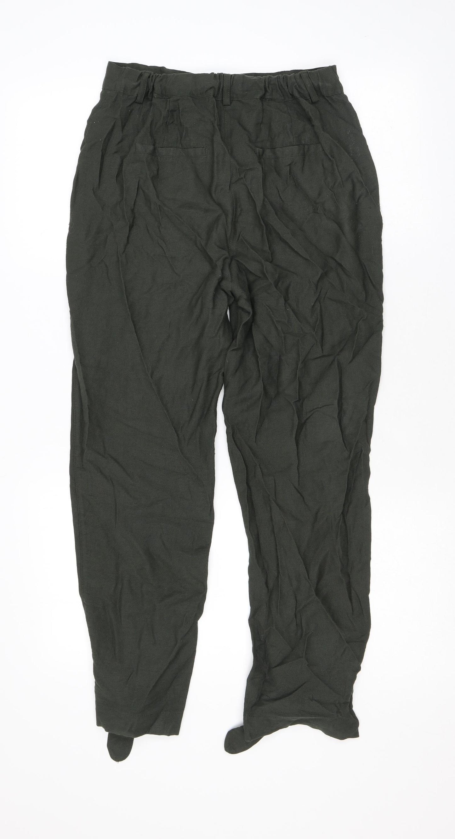 Mint Velvet Womens Grey Viscose Trousers Size 8 L26 in Regular Zip