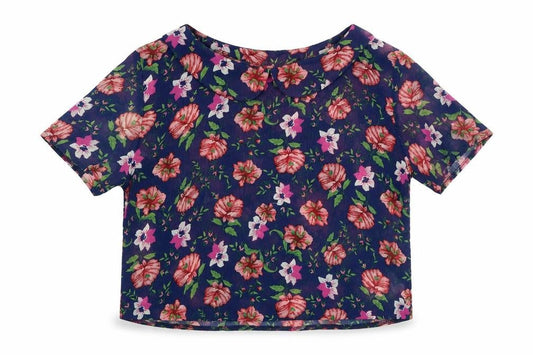 Womens UK Size S Urban Outfitters Blue Cropped Blouse